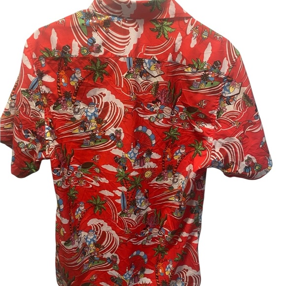 Envmenst  Red Hawaiian  Holiday Shirt - Picture 2 of 9